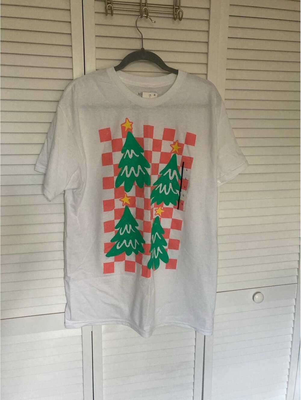 Holiday Christmas Trees Checkered graphic tee